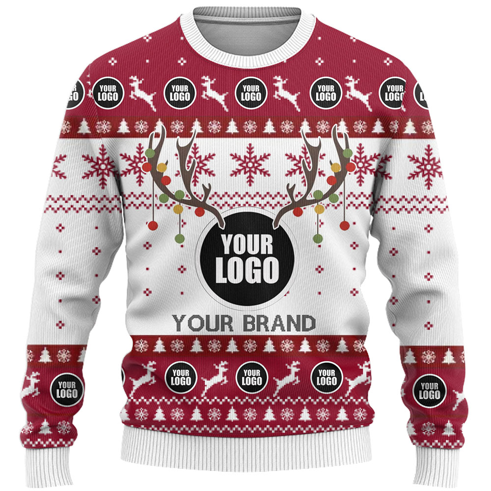DYI Company Logo Or Face Ugly Christmas Sweater 2